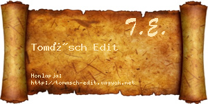 Tomásch Edit névjegykártya